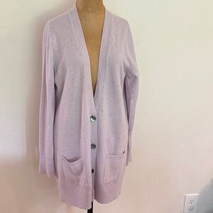Pure Collection sz 8/10  button front cardigan cashmere light Purple great cond